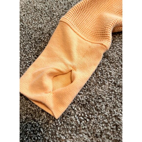 Athleta Orange Waffle Knit Long Sleeve Top | Size Small - Picture 5 of 5